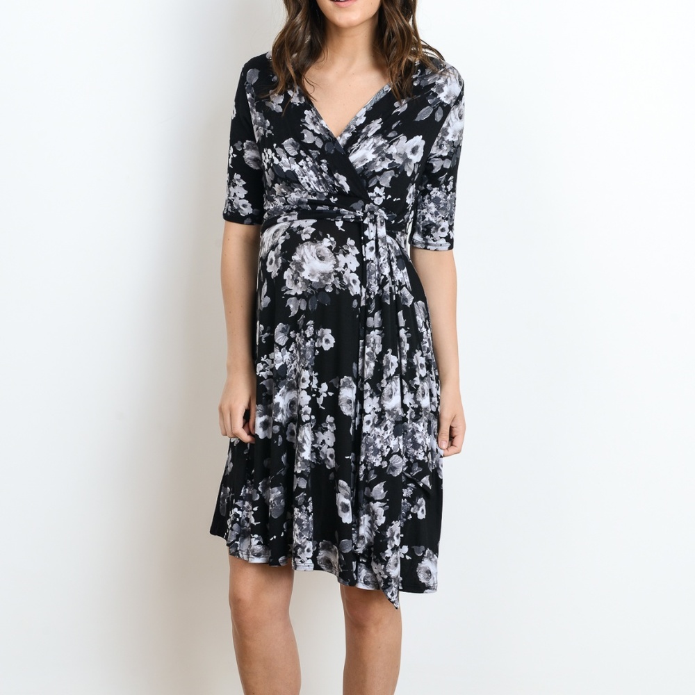 <CMD12483> Floral Print Maternity Dress